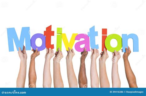 Hands Holding Colorful Word Motivation Stock Photo Image 39416386