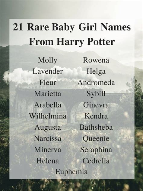21 Rare Baby Girl Names From Harry Potter Artofit