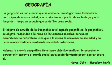 Tics Aplicadas A La EnseÑanza De La Geografia ¿que Es La GeografÍa