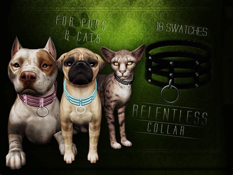 Relentless Collar For Pups And Cats Sims 4 Pets Sims Pets Sims 4 Cats