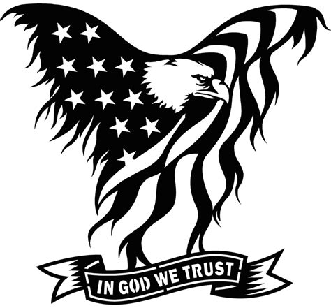 Usa Flag Eagle In God We Trust Sign Plasma Laser Dxf Cut File Usa