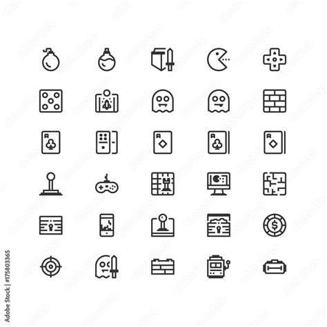Minimal Icon Set Of Video Game Vector Line Icons Collection Good
