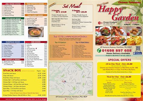 Menu At Happy Garden Chinese Takeaway Fast Food Hamilton
