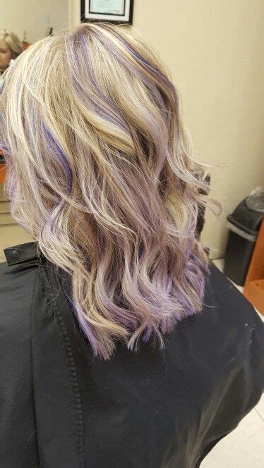 Blonde And Lavender Highlights Hair Streaks Purple Blonde