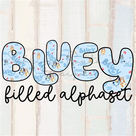Bluey Filled Alphaset Png Bluey Font Set Bluey Digital Etsy México