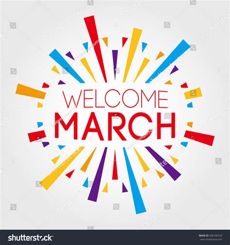 Welcome March Vector Illustration Poster Banner Stock Vector Royalty