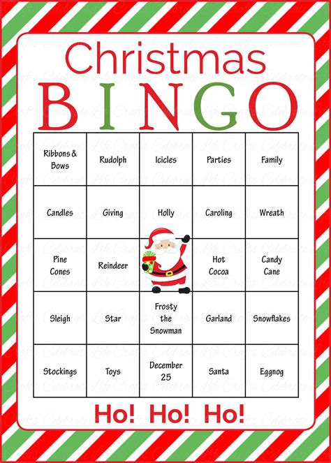 Christmas Bingo Game Download For Holiday Party Ideas