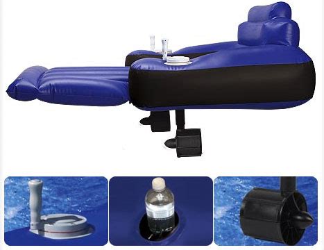 Pool floats and floating lounge chairs from in the swim can help define your swimming pool the way furniture can define your living room. swissmiss | motorized pool lounger