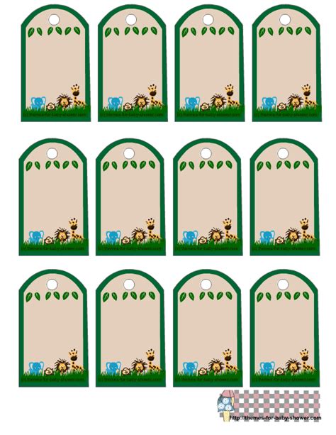 9 / 2 / 17 8 / 14 / 19. Free Printable Jungle Baby Shower Favor Tags - Cliparts.co