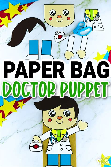 Printable Doctor Paper Bag Puppet Template Simple Mom Project