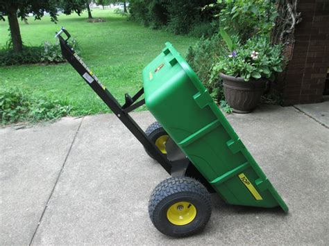 Ft 10 Cu Tow Behind Poly Utility Cart John Deere 650 Lb Lawn Tractor
