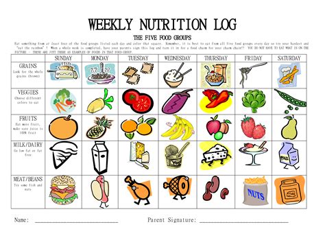 6 Best Images Of Printable Chart Food Groups Kids