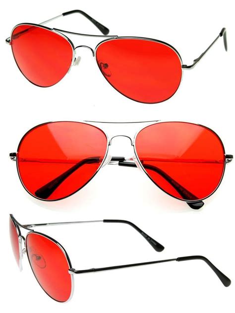 Mens Retro Classic Metal Aviator Lens Aviator Sunglasses To See You In Red Red Sunglasses