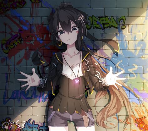 Wallpaper Illustration Long Hair Anime Girls Graffiti Comics