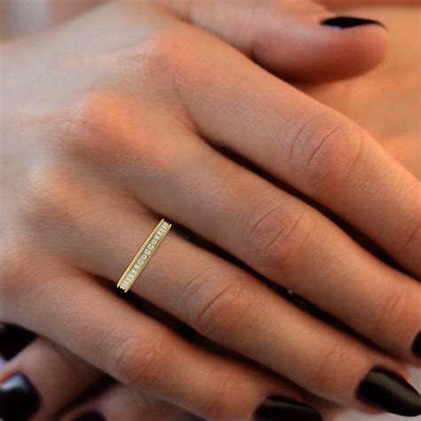 Minimalist Diamond Ring K Gold Engagement Wedding Diamond Etsy