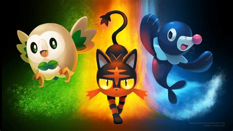 Tons of awesome pokemon wallpapers 1920x1080 to download for free. Wallpaper Pokemon Sun/Moon Starters by arkeis-pokemon on ...