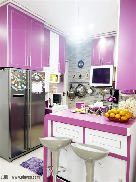 koleksi desain dapur nuansa ungu terbaik  terupdate