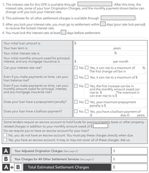 Hud Good Faith Estimate Fillable Form Printable Forms Free Online