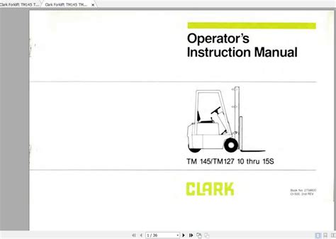 Clark Forklift S20 S40 Sp20 Sp30 St20 40b Oi 321 Operators Manual