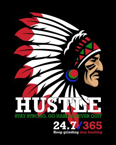 Hustle 247 Gang Clothing Native American Men T T Shirt Digital Art
