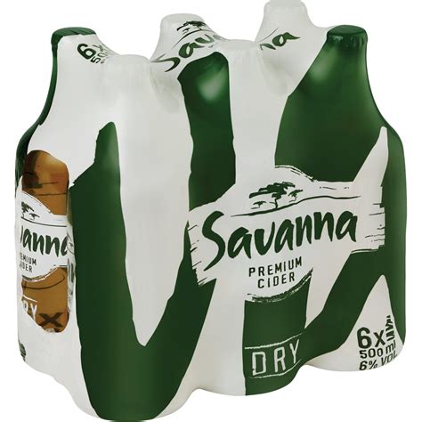 Savanna Dry Premium Cider Bottles 6 X 500ml Cider Beer And Cider