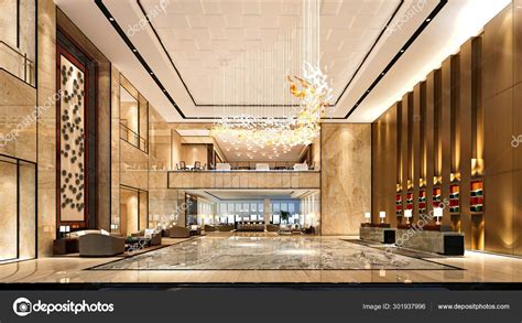 Render Luxury Hotel Reception Hall ⬇ Stock Photo Image By © Mtellioglu