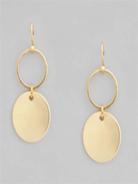 Buy Accessorize Gold Toned Circular Drop Earrings Earrings For Women