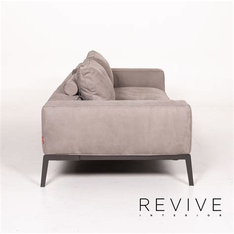Dreisitzer sofa in grau webstoff 205 cm breit. Flexform Lifesteel Leder Sofa Grau Dreisitzer Couch #13737 ...