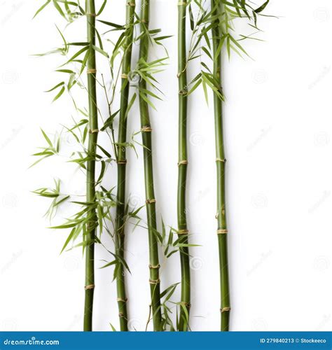 Three Bamboo Stalks Arranged In A White Background A Creative Display