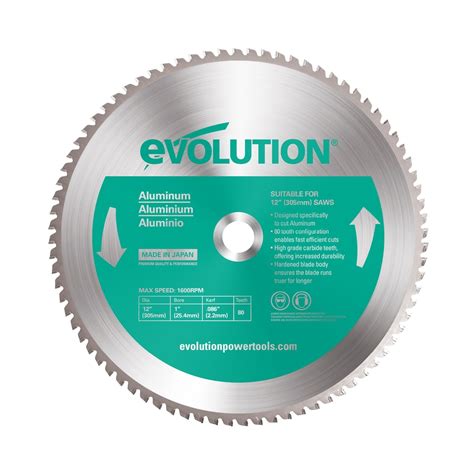 Evolution Power Tools 12 Inch 80 Teeth Aluminum Cutting Saw Blade The