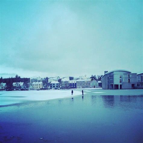 Snowy Time At Tjörninn Reykjavik