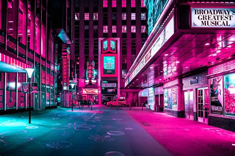 Vibrant Nighttime Photos Of Times Squares Neon Lights By