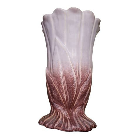 Vase Weller Pottery Lido 11 Pink Ombre Leaf 1930s 8 Stamped HTF EBay