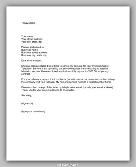 47 Cancellation Letter Sample Redlinesp