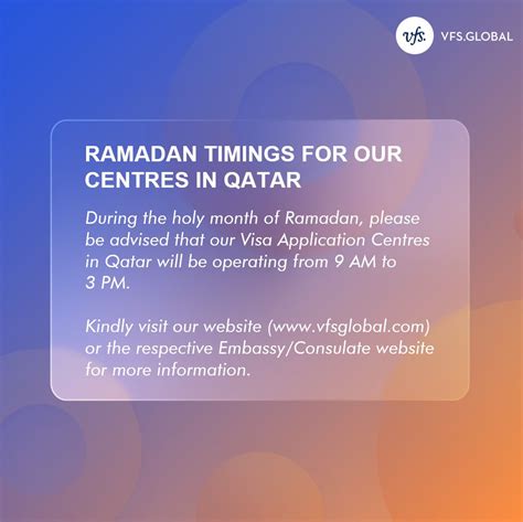 Vfs Global On Twitter An Important Update For Our Applicants In Qatar During The Holy Month