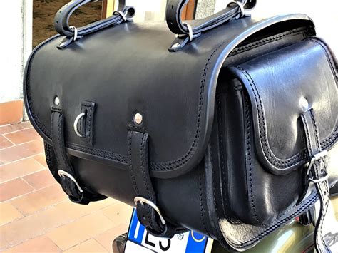 Leather Travel Bag For Custom Motorcycle Luggage Rack Model Trike 019