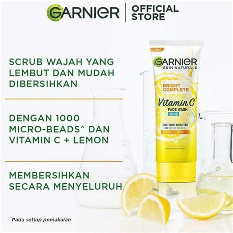 Garnier Bright Complete Vit C Facial Wash Scrub 100ml Klikindomaret