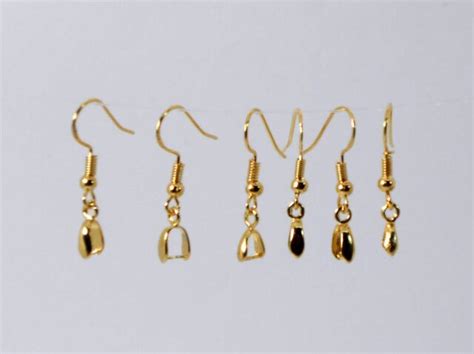14k Gold Earring Findings Pure 1 Micron Plated Dangle Earwire Pinch