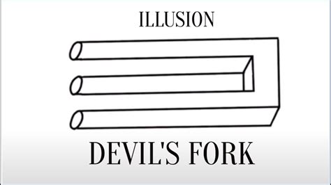 How To Draw Devil S Fork Optical Illusion Youtube