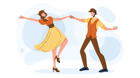 Swing Dance Party Dancing Young Couple Vector 8149843 Vector Art At