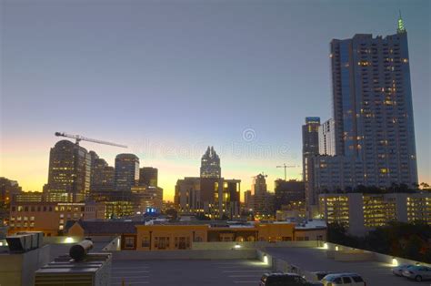 Sunrise In Downtown Austin Editorial Stock Image Image Of Exterior