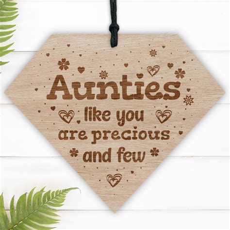 DE081 Engraved Handmade Auntie Aunt Gift Wooden Diamond Plaque Etsy UK