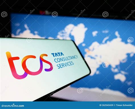 Smartphone With Logo Of Indian Company Tata Consultancy Services Tcs