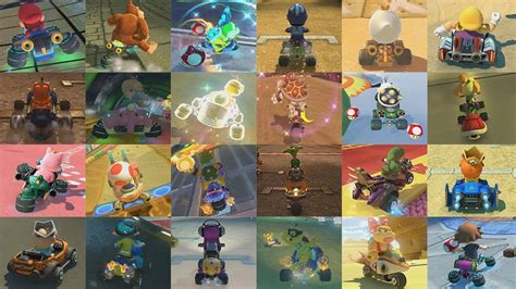 Mario Kart 8 Deluxe All Characters And Karts Vehicles In Order 2 Player