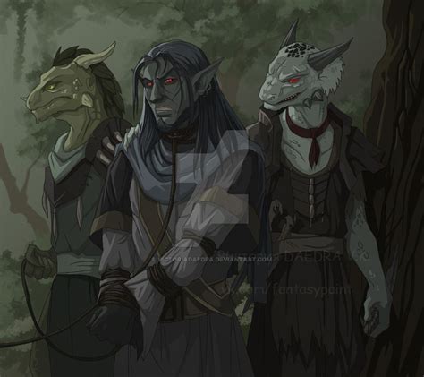 Argonians And Dunmer By Victoriadaedra The Elder Scrolls Iv Elder Scrolls Games Elder Scrolls