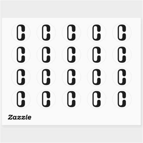 Letter C Amelia Alphabet By Janz White Classic Round Sticker Zazzle