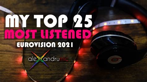 My Top 25 Most Listened Songs Eurovision 2021 February 4 Youtube