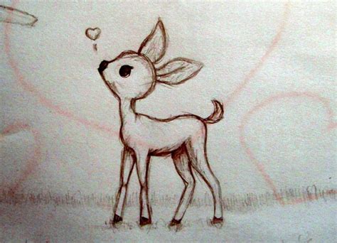 Cute Deer By Seara96 On Deviantart Deer Drawing Animal Drawings