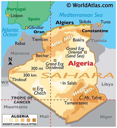 Algeria Map Geography Of Algeria Map Of Algeria