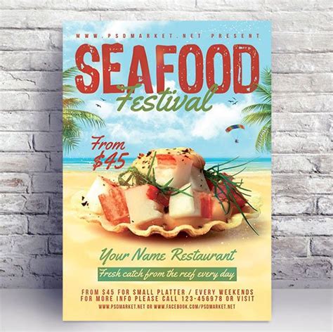 Pin By Jess Goh On Flyer In 2021 Seafood Poster Psd Template Free